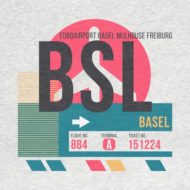 Basel (BSL) Airport // Sunset Baggage Tag by Now Boarding